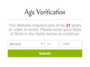 dispensary age verification pop up