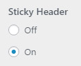sticky header option in CannaBiz - the best dispensary theme