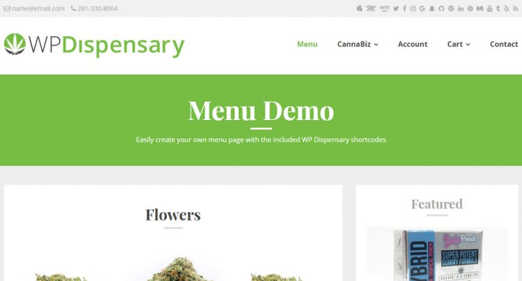 CannaBiz WordPress theme for dispensaries and marijuana businesses