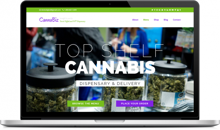 CannaBiz - marijuana dispensary menu WordPress theme